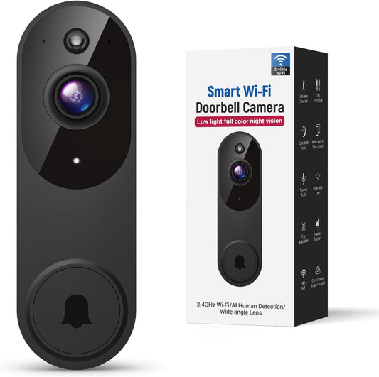 Revolutionary Wireless Smart Video Doorbell Camera with AI Detection, Instant Alerts, Night Vision & 2-Way Audio - Battery Powered & 2.4G Wifi Ready!